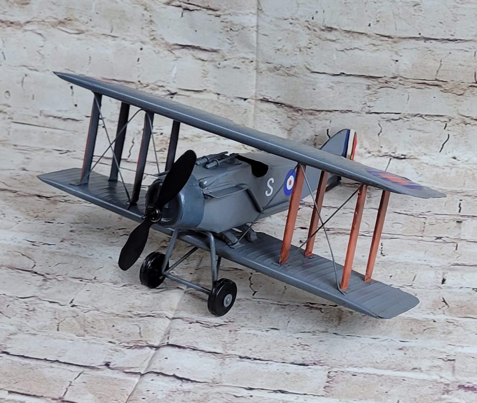 EUROPEAN BRONZEVery Rare!!Tin Plane, jayland Wing Length...About 35CM Propeller Handcrafted Art Statue Gift Art