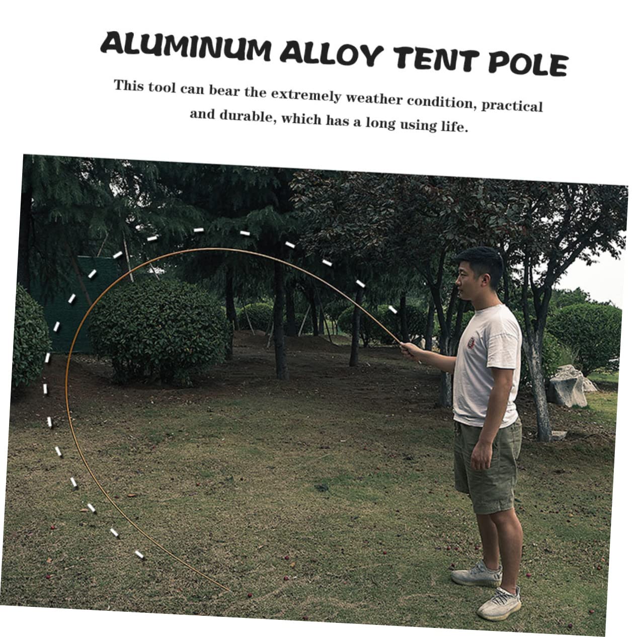 Zeltstangen Unterstützung Wandern Camping Pole Einsatz Flexibler Zeltstab Leichte Zeltstange Stangen für Zeltüberdachungen Stock für Zelt Aluminiumlegierung Golden