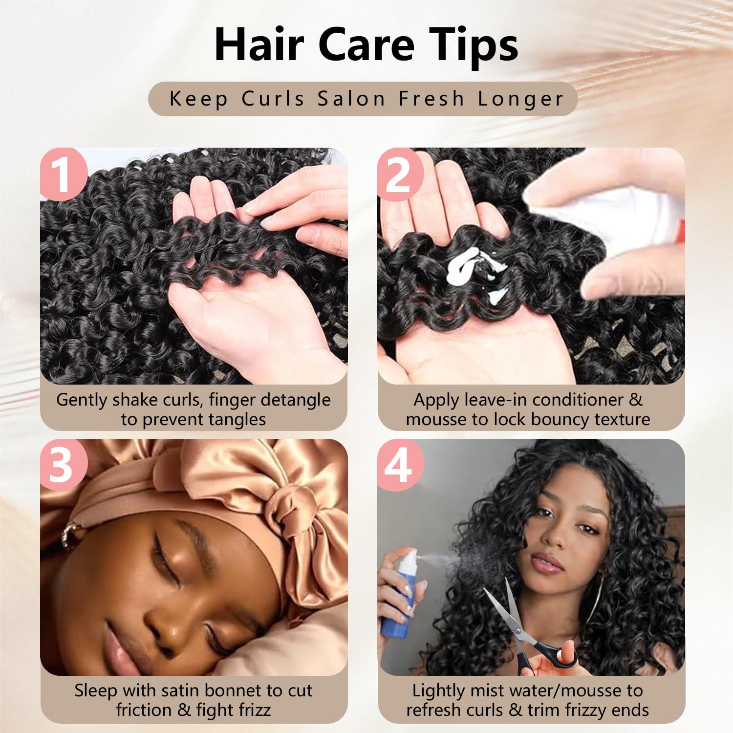 Pre-Looped GoGo Curl Crochet Hair, Pre-Twisted 8 Inch Short Curly Crochet Hair Beach Curl, Water Wave Box Braids Synthetic Braiding Hair Extensions (#1B/BUG, 8 Packs, 120 Strands)