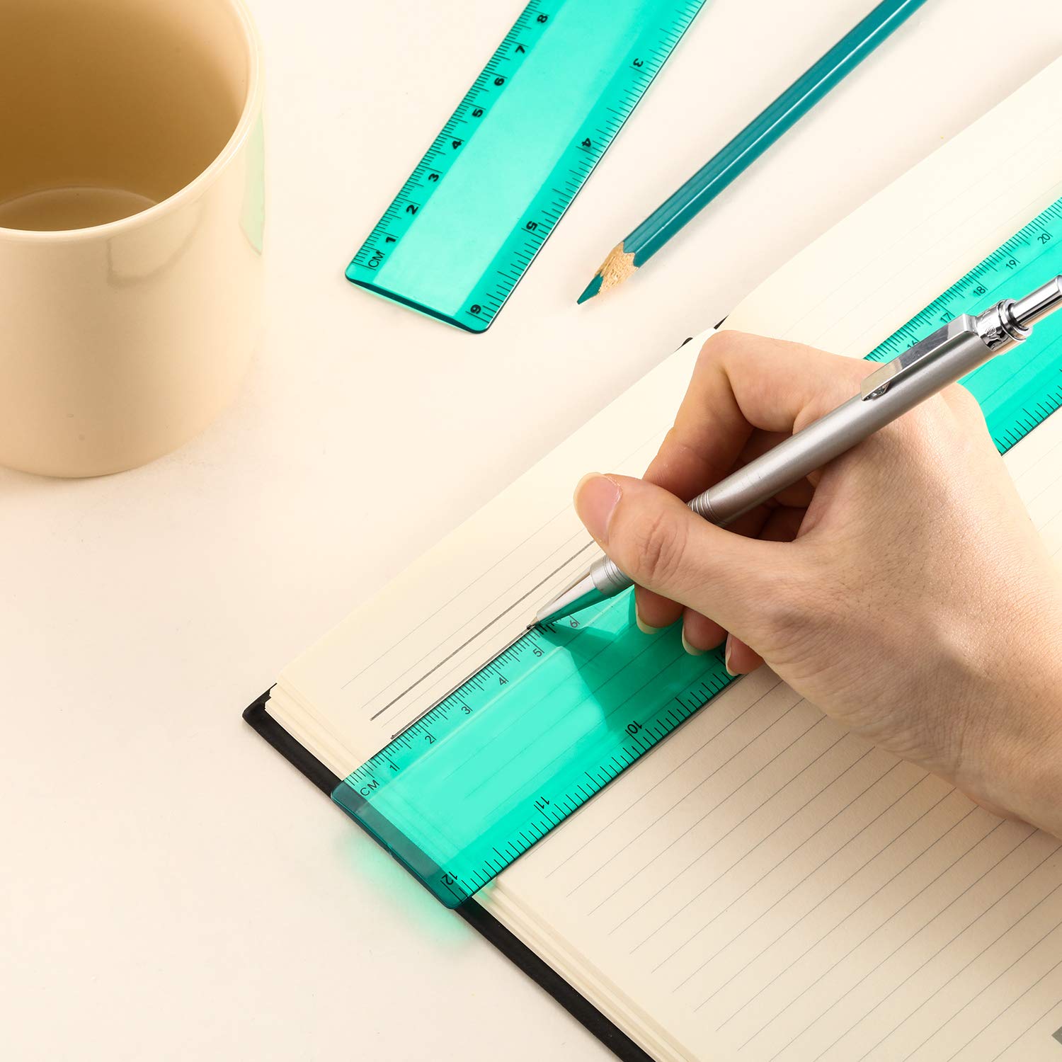 Snapklik.com : 2 Pack Plastic Ruler Straight Ruler Plastic Measuring ...