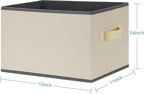 Miniatura 3 de Paquete de 3 contenedores de almacenamiento de tela de 26 litros, canastas plegables de tela grandes para estantes, contenedores de almacenamiento