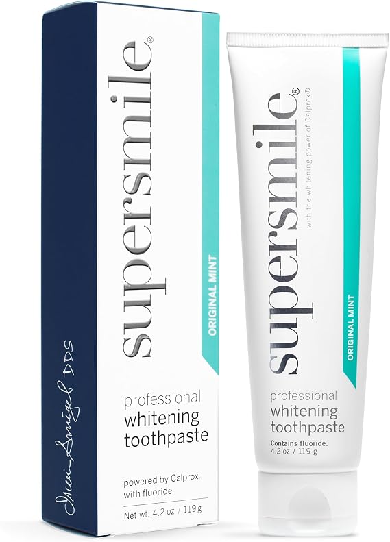 Supersmile Professional Whitening Toothpaste, 4.2 Oz, Original Mint Toothpaste With Calprox And Fluoride, Whitens 3 Shades After 1 Day, Tooth Stain Remover, Enamel Safe For Veneers & Bonding