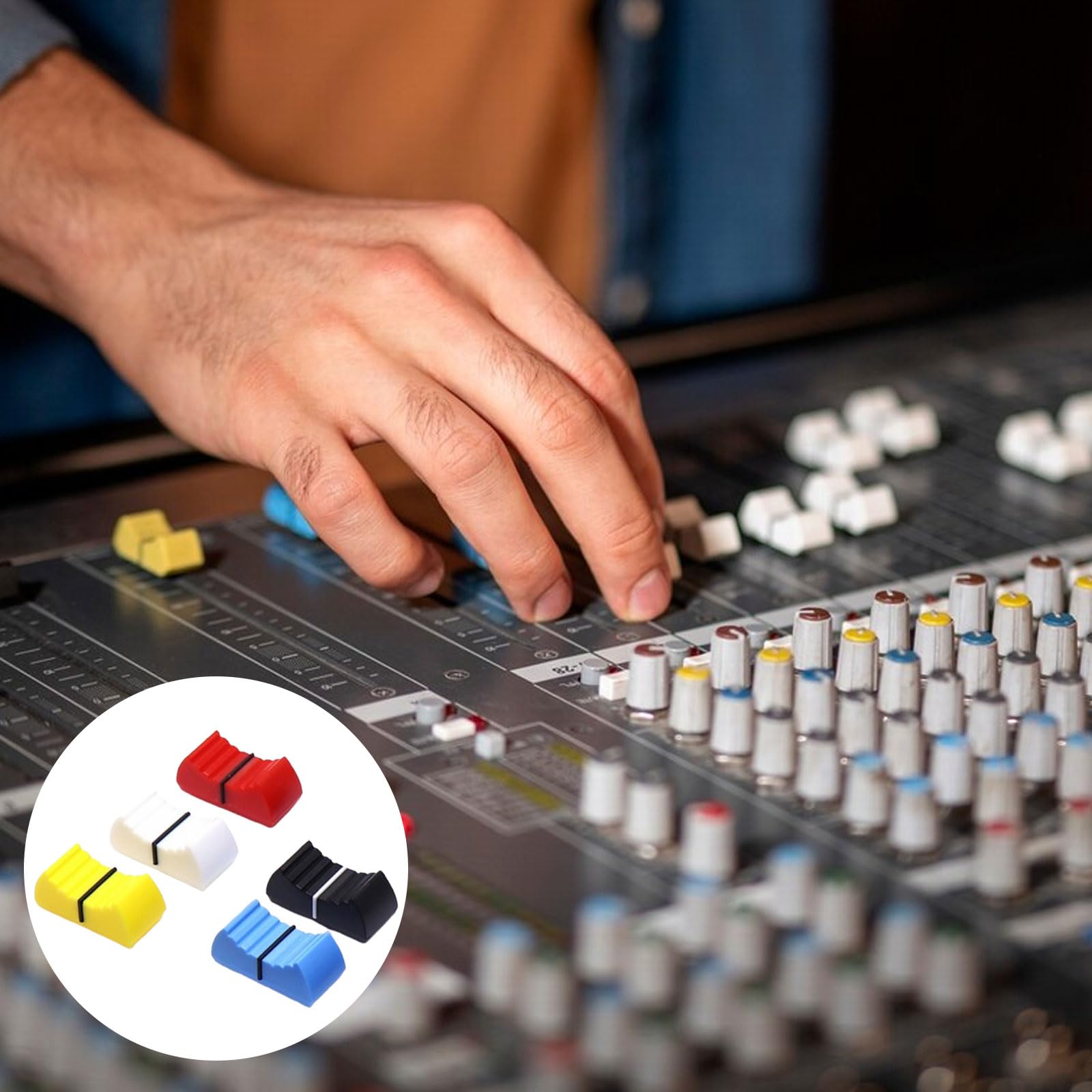 20 Capuchons De Fader Droits En Plastique Noir - Pour Consoles De Mixage, Potentiomètres - Remplacement Pour Réglage Précis Du Volume