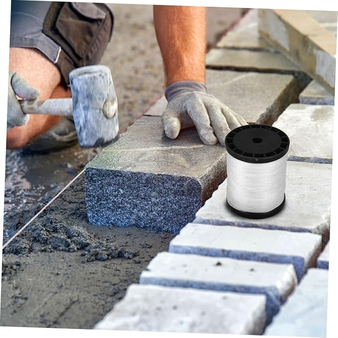 Cabilock cuerda de nylon torcida para línea de albañilería para sitios de construcción – cuerda resistente y fuerte para proyectos de ladrillo y construcción al aire libre, 3 rollos (0.195kg total) miniatura 2