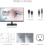 ASUS 23.8” 1080P Monitor (VA24DQSB) - Full HD, IPS, 75Hz, Speakers, Adaptive-Sync, Low Blue Light, Flicker Free, VESA Mountable, Frameless, HDMI, DisplayPort, VGA, USB hub, Height Adjustable