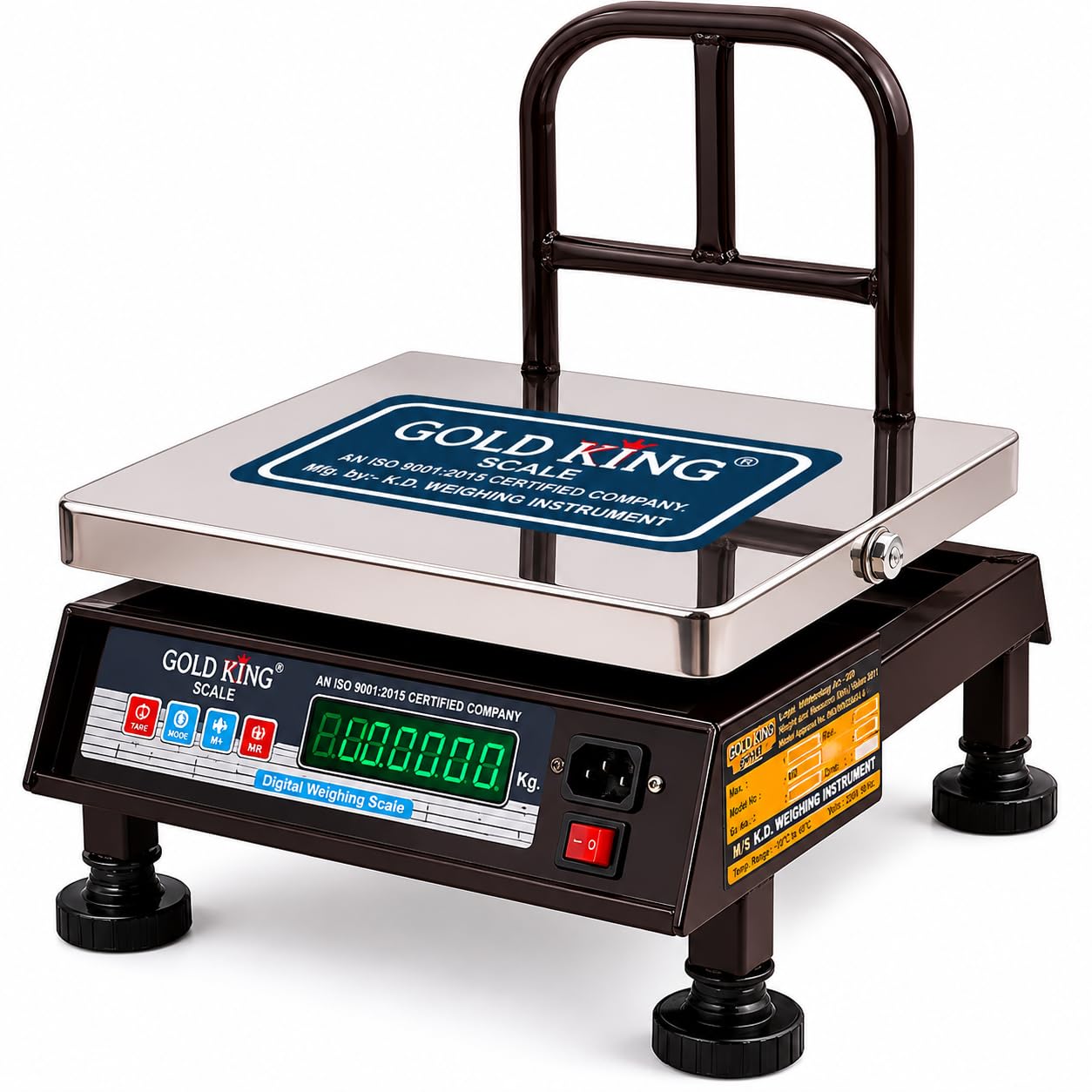 GOLD KING SCALE Digital Bench Weight Scale - 50kg Capacity, 5g Accuracy, Stainless Steel Platform, Ideal for Shop, Commercial Kitchen, Industrial & Home Use with Heavy Mild Steel Platform-image-39