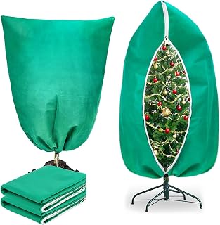 Dreamtop 2 Packs Upright Christmas Tree Storage Bag, 47.2" x 70.8" Christmas Tree Cover Bag 6 ft with Zipper and Drawstring (Green)