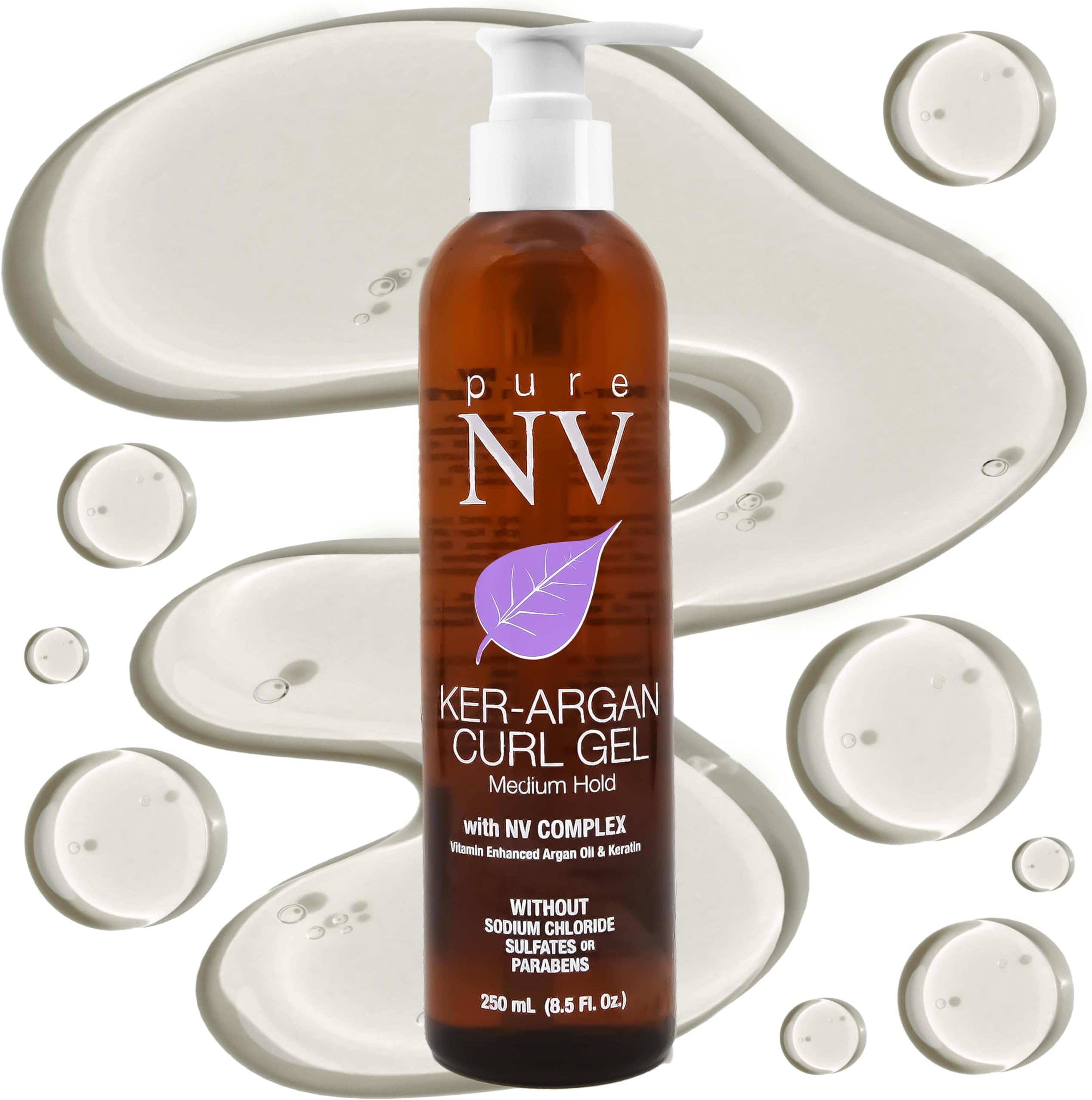 Curl Gel Tame & Revitalize Curls, Control Frizz & Eliminate Fly-Aways, Made From Natural Vitamins & Minerals, Keratin, Collagen & Argan Oil Infused To Repair, Restore & Strengthen 8.5 Oz