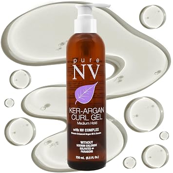 Curl Gel Tame & Revitalize Curls, Control Frizz & Eliminate Fly-Aways, Made From Natural Vitamins & Minerals, Keratin, Collagen & Argan Oil Infused To Repair, Restore & Strengthen 8.5 Oz