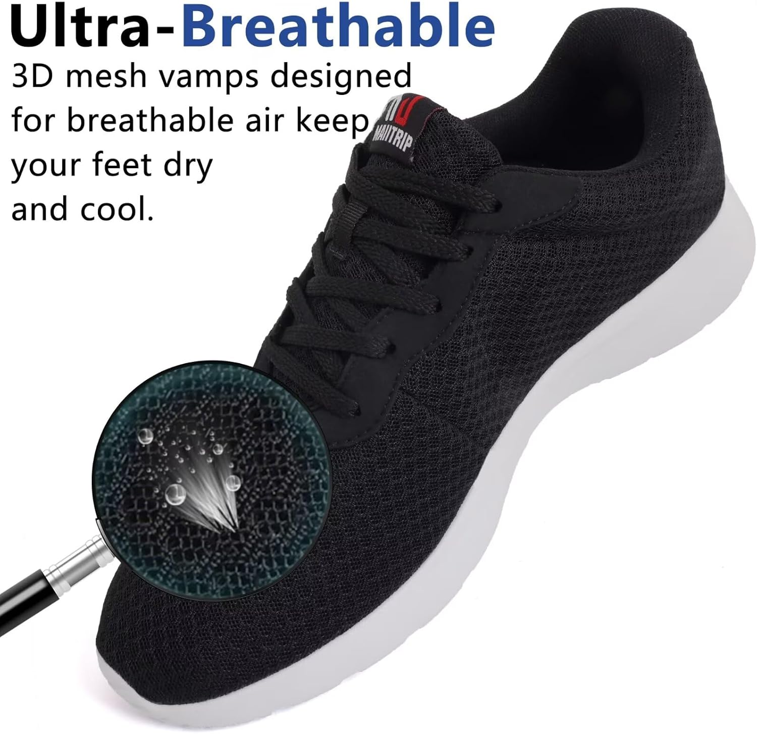 MAIITRIP Mens Walking Shoes,Ultra Lightweight Breathable Tennis Running Shoes Mesh Non-Slip Casual Comfortable Fashion Sneakers Work Gym Workout Athletic Sport Cuhioning Trainers - Image 3