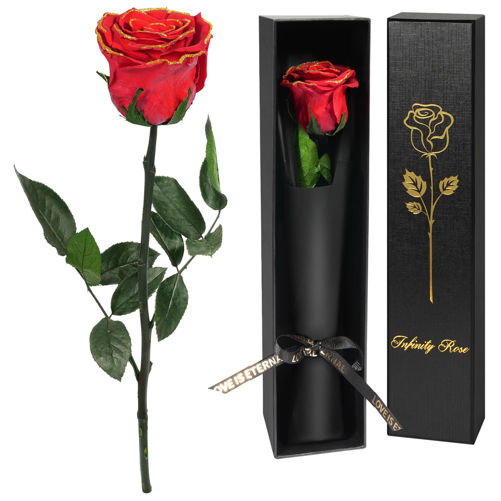 Yamonic Rosa Eterna Regalos para Mujer, Rosa Preservada con Tallo Regalo Dia de la Madre Regalo Cumpleaños Mujer, Flores Preservadas Regalos Madre, Rosa Eterna Natural Preservada Regalo San Valentín — view 9