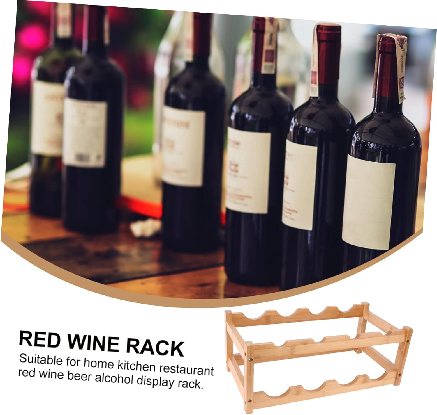 Garneck Wooden Wine Bottle Organizer Double Layer Storage Rack for Wine Design for Sturdy and Space-Saving