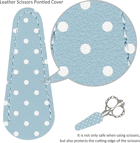 Miniatura 4 de BIHRTC Tijeras de 4.5 pulgadas con estuche de cuero, tijeras de flor de ciruelo, punta afilada, tijeras de acero inoxidable para manualidades,