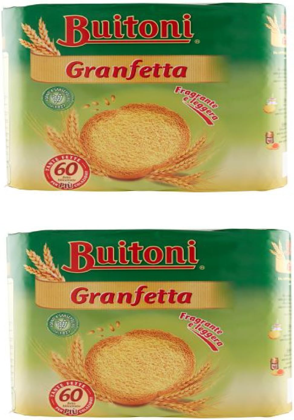 Buitoni: "Granfetta" Fette Biscottate 60 count - Wheat Italian Toast - 450g Pack of 2