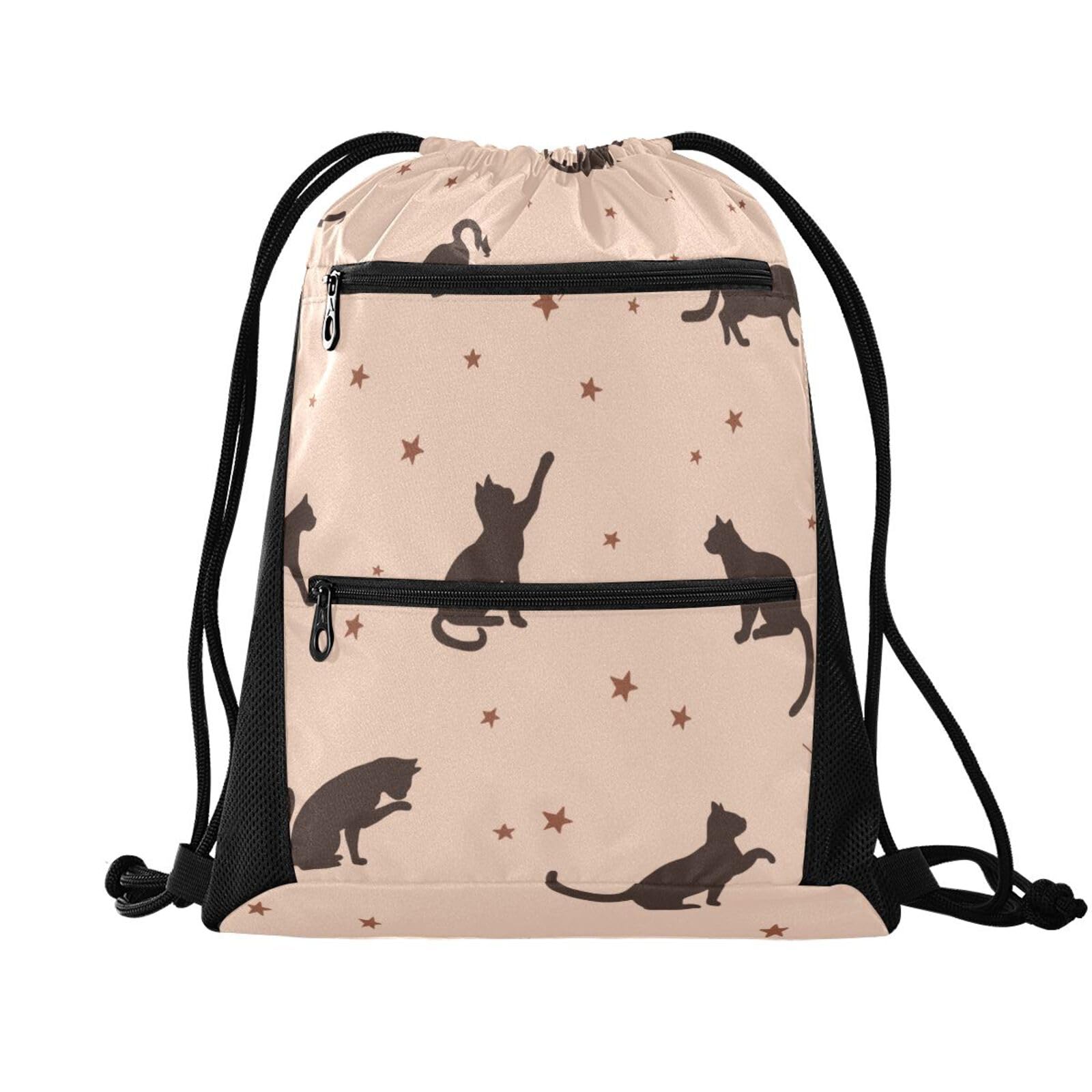 FRODOTGV Sweet Honey Pattern Cute Bees Happy Drawstring Backpack String Bag Outdoor Bag Sports Yoga Sackpack โ image 1