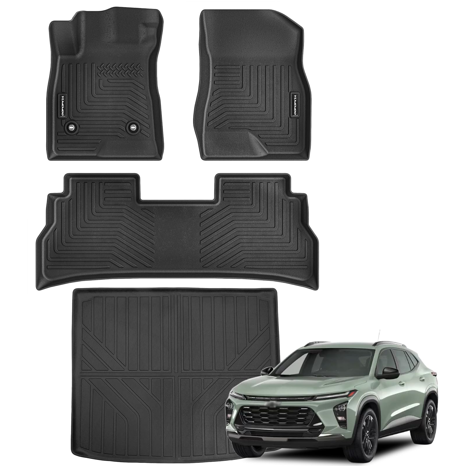 all weather floor mats & trunk mat for 2024 2025 chevrolet/chevy trax,custom fit tpe rubber cargo liner & floor liners for 2025 chevrolet trax anti-slip full set automobile mats accessories