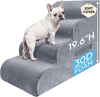 PAWSCRAT 4-Step Pet Stairs for High Beds & Sofas, 19.6''H Dog Stairs