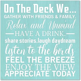 DECK RULES deck sign patio decor patio sign deck decor outdoor living deck sign deck decoration 12 X 12 inches