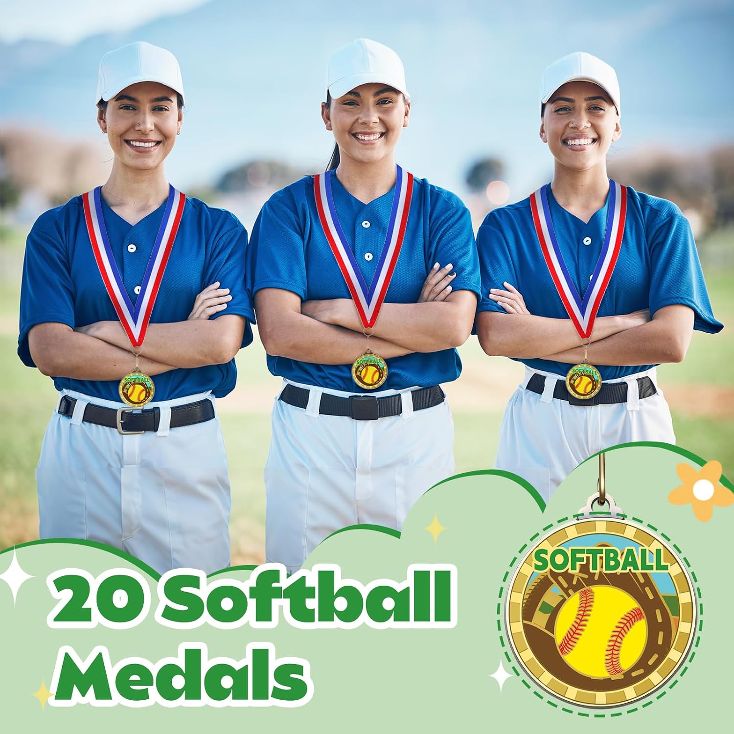 Remuuly 20 Pcs Award Medals Bulk 2 Inch Metal Trophy Medals with Neck Ribbons Winner Team Awards for Sports Competitions Game Celebration Prize Gift Souvenir