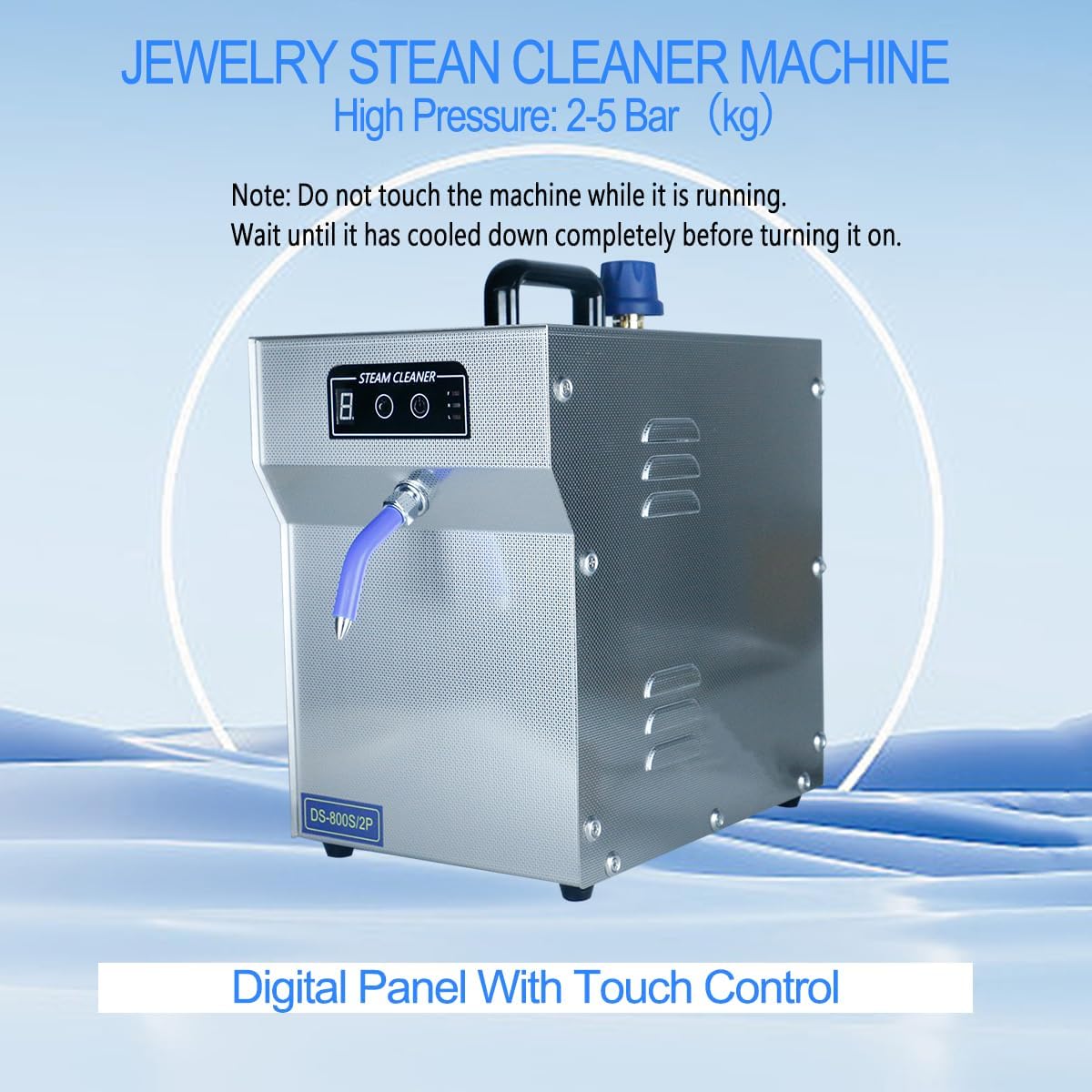 Jewelry Steam Cleaner Machine Professional for Ring Watch 1200W Commercial Jewelry Steamer High Pressure for Diamond Gold Silver 2L Stainless Steel Automatic Cleaning Steaming for Sunglass Scalpel image 2