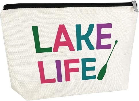 Lake Lovers Gifts Makeup Bag Boater Gifts Summer Boating Lover Gifts Cosmetic Bag Lake Gifts For Women Lake Summer Vacation Gifts Beach Summer Travel Trip Gifts Travel Pouch