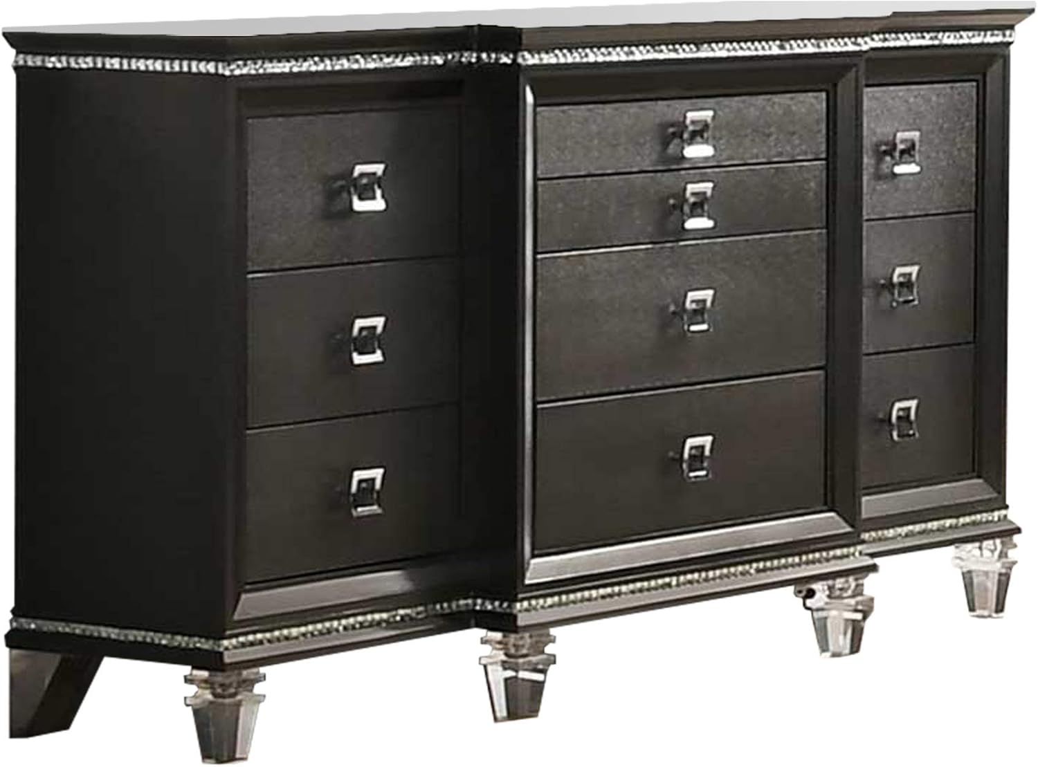 Best Quality Furniture BELLAGIO Dresser Only Metallic Gray