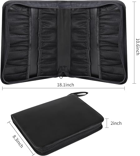 Miniatura 6 de Estuche portátil con cremallera, organizador de llaves de automóvil, estuche organizador de llaves de cuero, bolsa de almacenamiento con cerradura