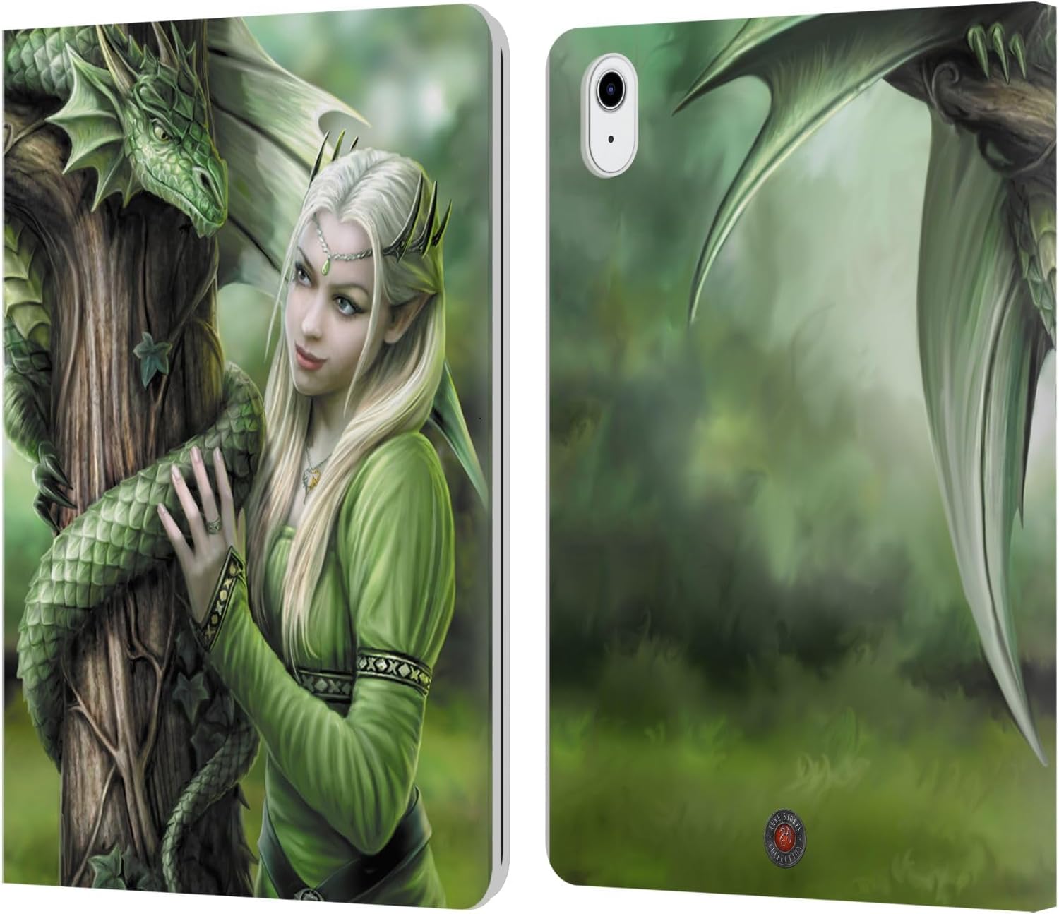 Head Case Designs Officially Licensed Anne Stokes Spellbound Dragon Friendship Leather Wallet Case Compatible with Apple iPad 9.7 2017 / iPad 9.7 2018
