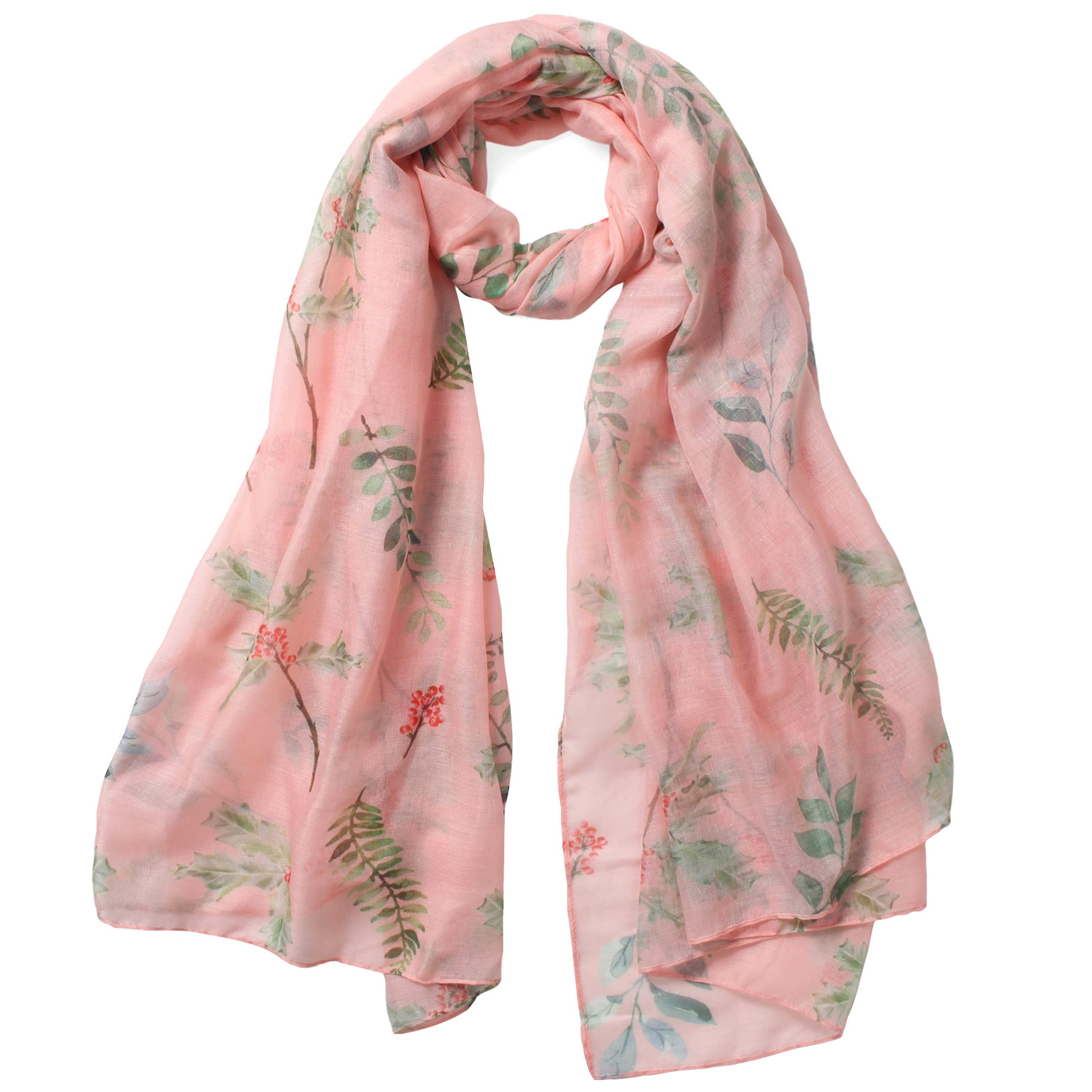 Holly Fashion Birth Flower Scarf For Women Christmas Scarf Shawls And Wraps Birthday Gifts Set Box For Mum/Grandma/Bridesmaid Unique Winter Idea Wedding Favors Present (December)