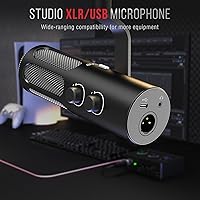 Vista 2 de FIFINE XLR/USB Micrófono dinámico para podcast de transmisión, micrófono XLR de estudio, micrófono para PC todo en metal con botón de silencio