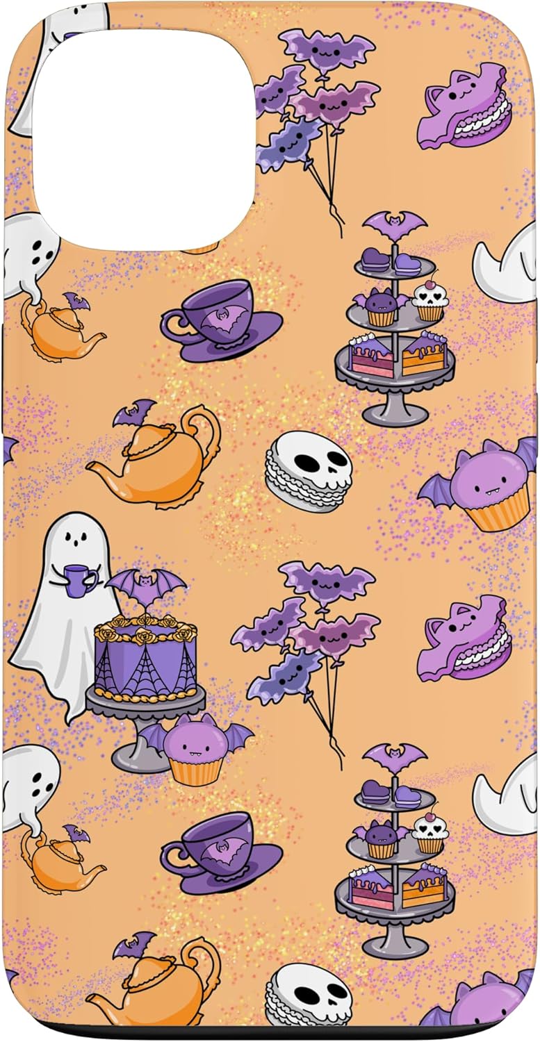 iPhone 13 Pastel Goth Halloween Tea Party Ghost Bat Cupcake Witchy Case