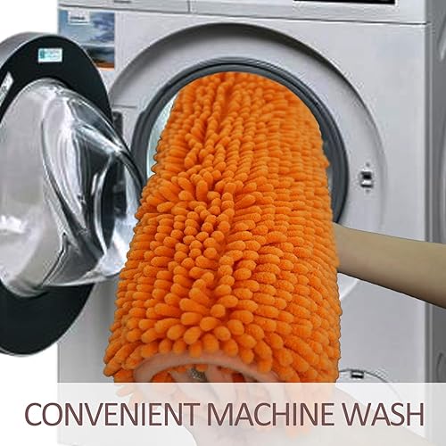 Miniatura 7 de wyewye Juego de 2 alfombras de baño ultra suaves, superabsorbentes y gruesas, antideslizantes, lavables a máquina, tapetes de baño para suelo de