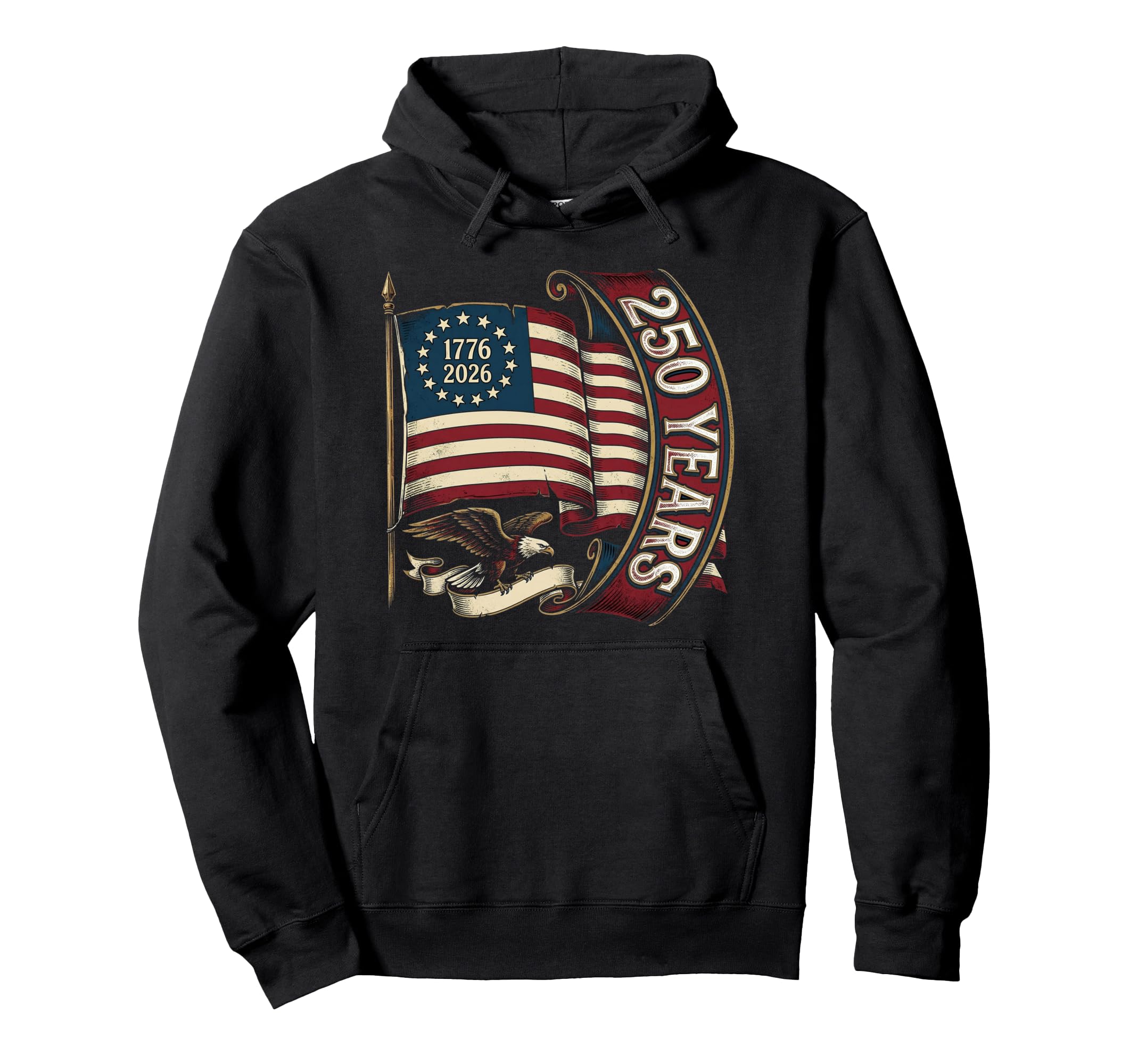 250th Patriotic American Birthday 250 Anniversary Usa Flag Pullover Hoodie