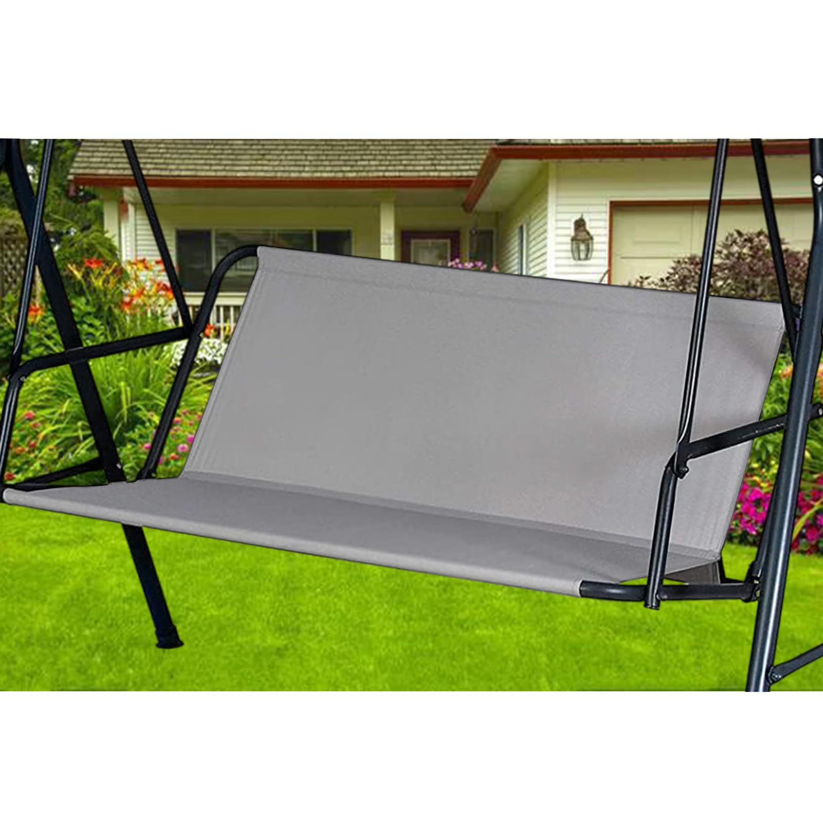 KEKAFU Schommelbank beschermhoes, schommelbankhoes, waterdicht met dubbele ritssluiting, 420D Oxford-weefsel, afdekzeil, zwart (220 x 150 x 170 cm