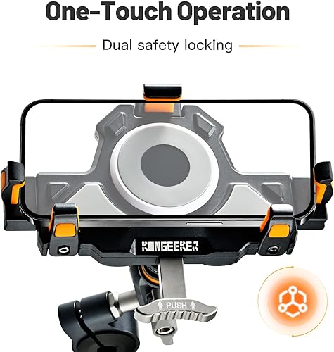 Miniatura 7 de Soporte de teléfono celular de aluminio para motocicleta con amortiguador de vibraciones, soporte de teléfono MTB antirrobo M1 para motocicleta,