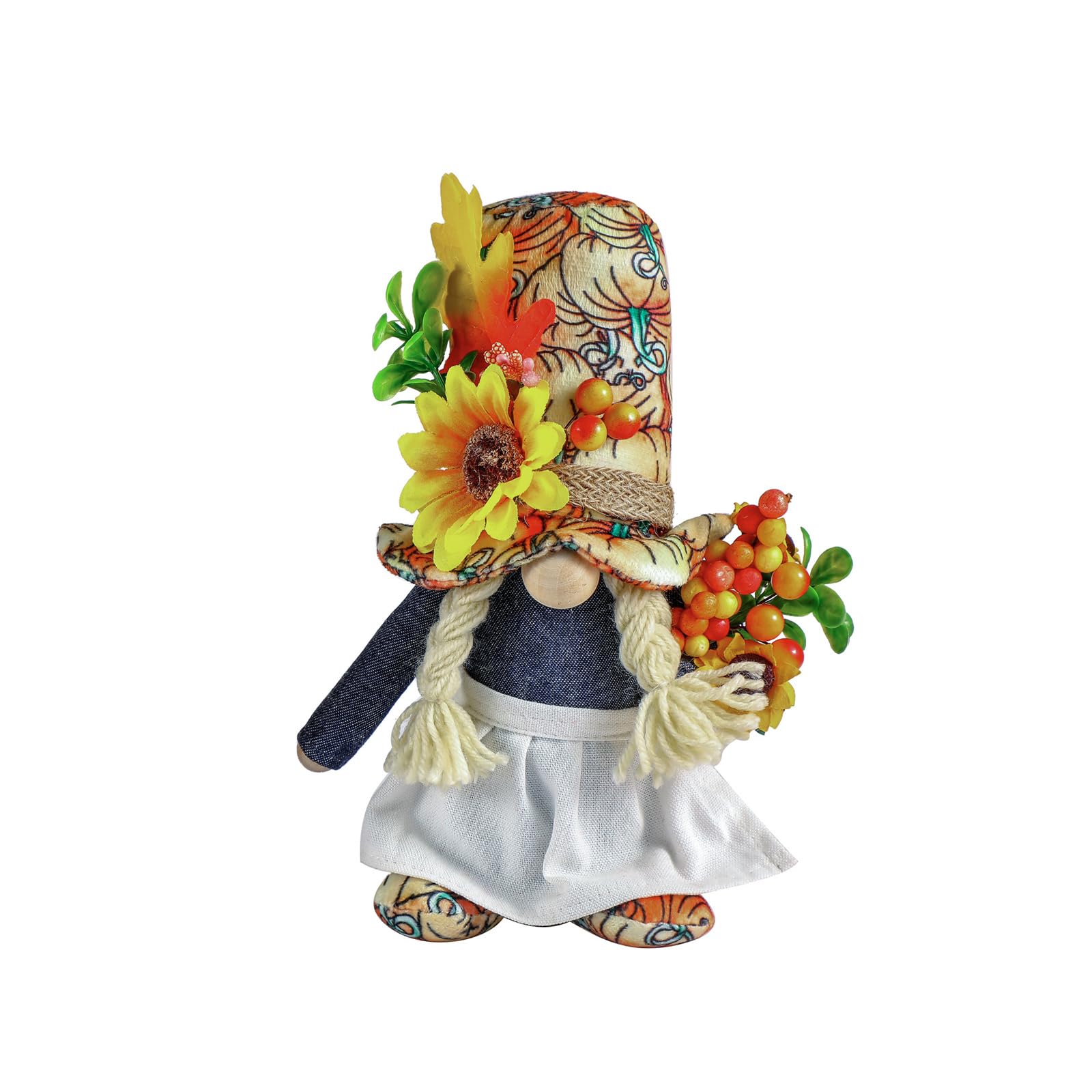 Thanksgiving Decorations CozyAtmosphere Dolls Harvest Festival Faceless Doll Ornament with Beard and Braids Gnomes Harvest Festival Ornament Decoration for Parties Festivals Figuring with Beard
