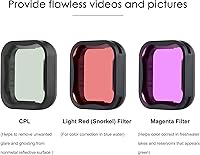 Vista 6 de Juego de filtros de lente para GoPro 7 6 5 negro con filtro CPLcolor rojomagenta, ideal para esnórquelinmersión superficial, accesorios de grabación