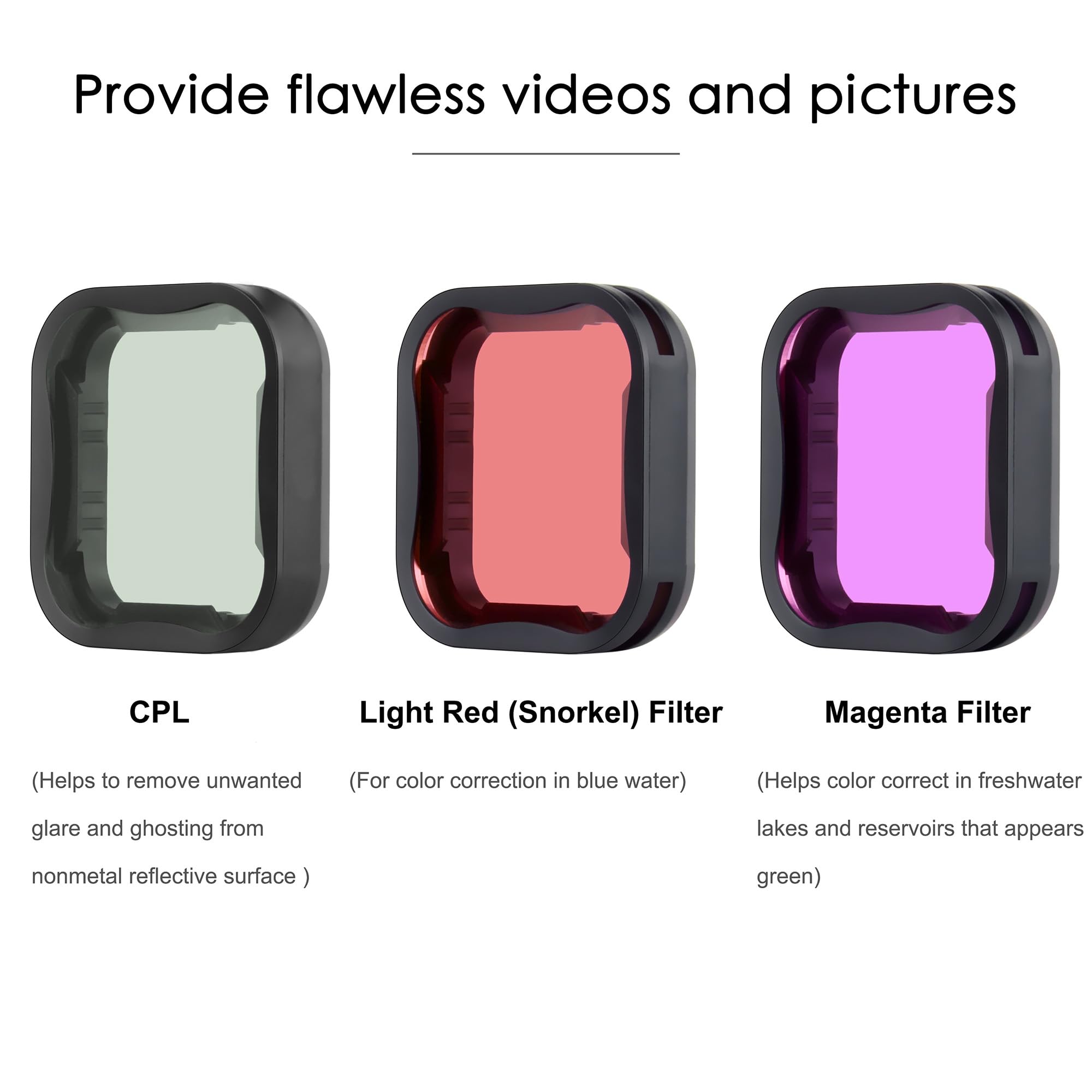 Filtri Subacquei YALLSAME Per GoPro Hero 9-12 - Rosso E Magenta, Per Immersioni - Foto 7