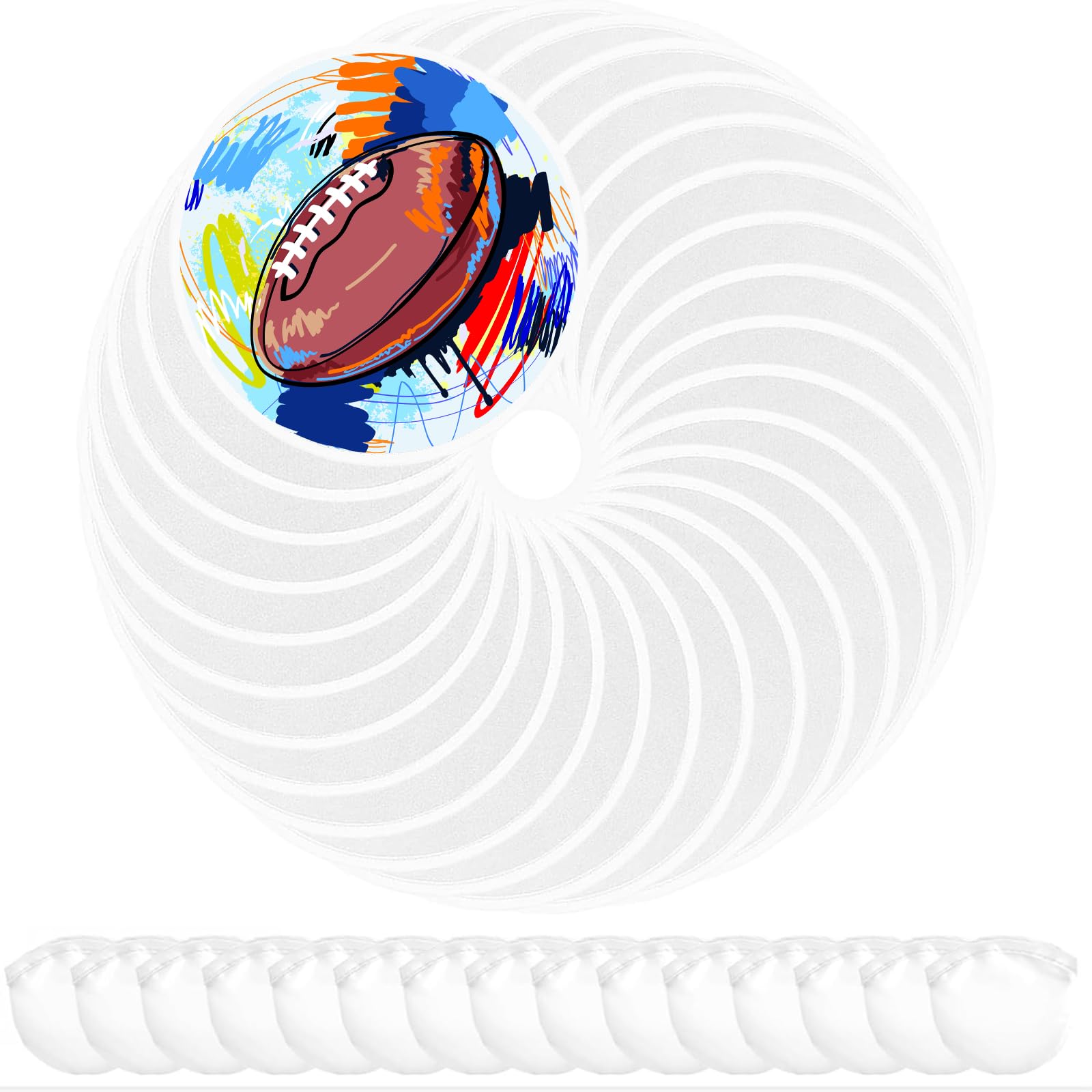 Mototo 30 Pieces Foldable Flying Disc Fans with Bag Folding Pocket Toy Set DIY Creative Gift Handheld Fabric Fan for Fun Party Favors Summer Outdoor