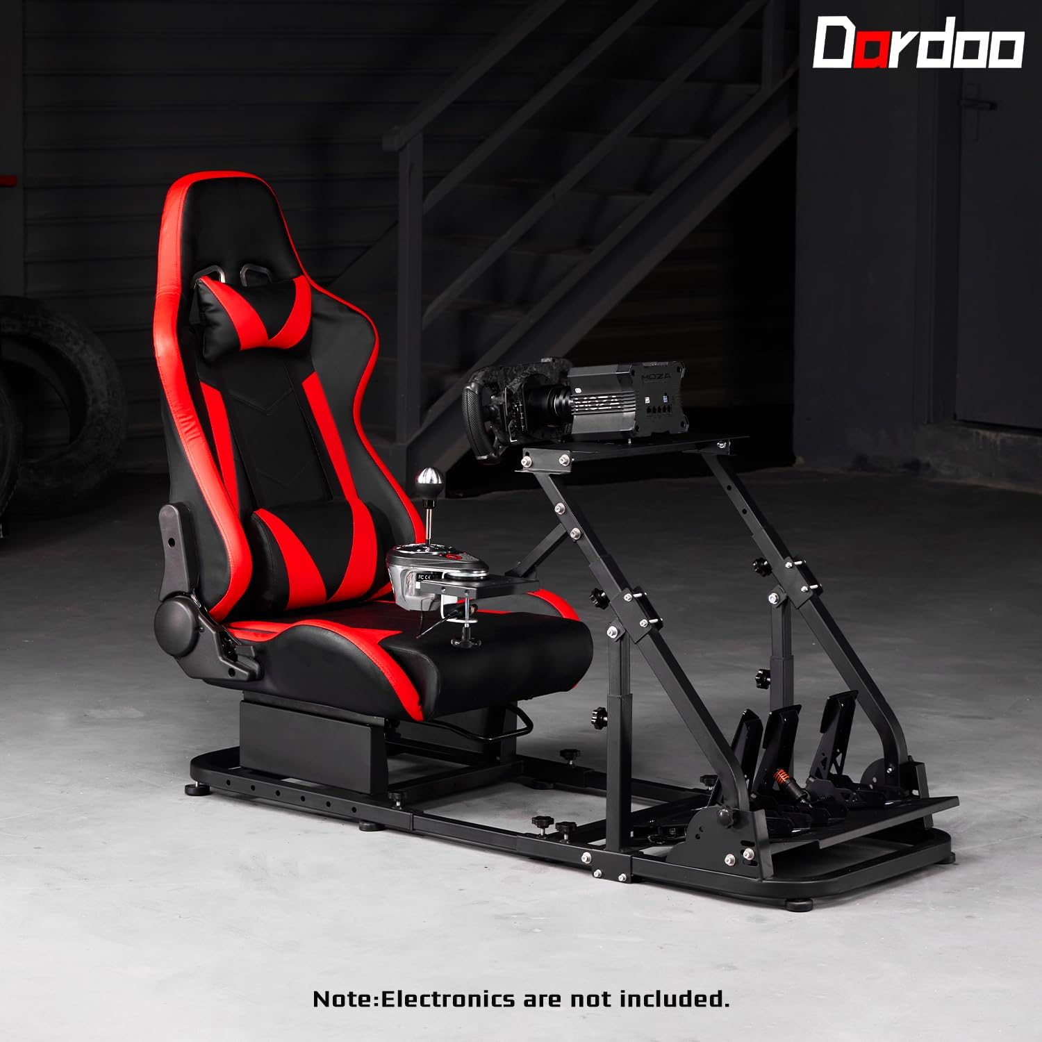 Dardoo G923 Racing Simulator Cockpit Frame with Comfortable Seat Fits for Logitech/Thrustmaster/Fanatec G27 G29 G920 G923 T300RS,Steering Wheel Stand,Not Include Steering Wheel,Pedal and Handbrake