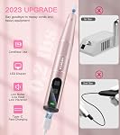 HEBECA Cordless Nail Drill Set - Professional Electric Nail File with 12 Drill Bits 26 Sanding Bands for Natural or Acrylic Gel Nails -Rechargeable Nail Drill Machine Home Use