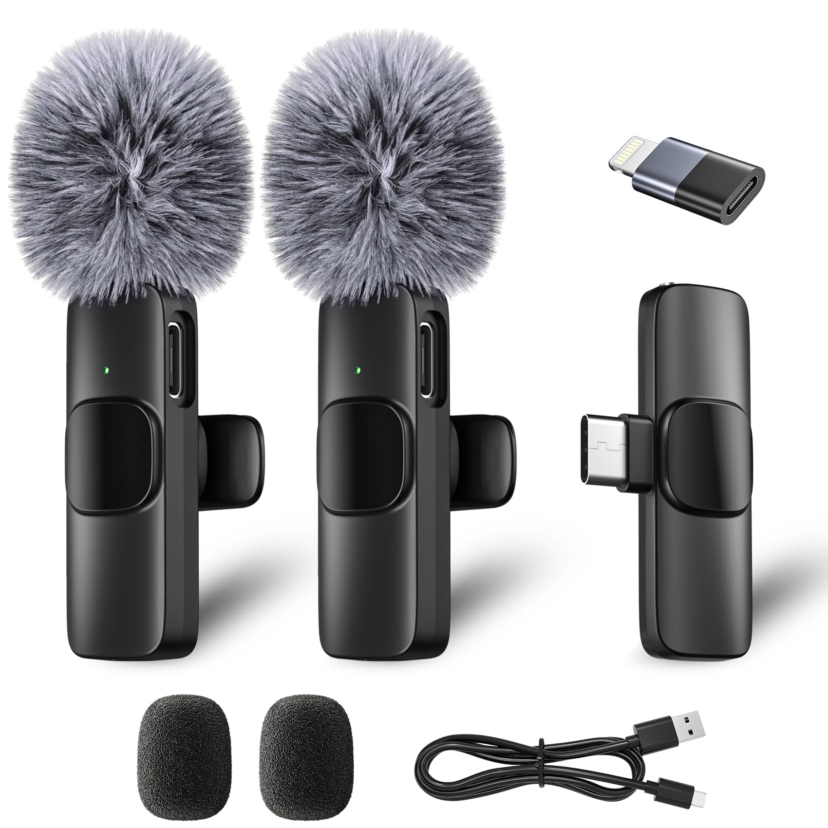 Microfono Clip Lavalier B Audio BA-CC01, Ad Alte Prestazioni, Per IPhone IPad Android, Cavo 1.5m, Nero