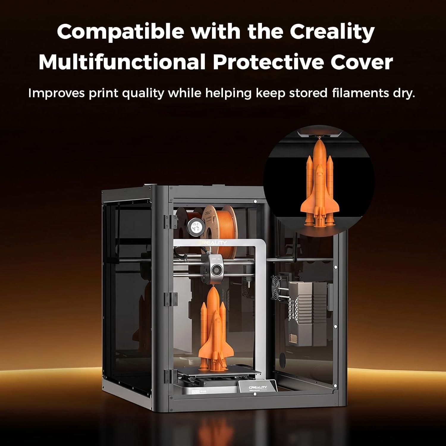 Calentador de cámara oficial de Creality para carcasa de impresora 3D, calentador de aire caliente de hasta 70 ℃, calentador de carcasa PTC con protección contra sobrecalentamiento