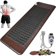NGARY Jade Tourmaline Heating Pad, Jade Mattress Hot Stone Physical Heating Mat with Smart Controllor, 20-70  Temperature Adjustable & Promoting Overall Vitality, for Sciatica, Arthritis