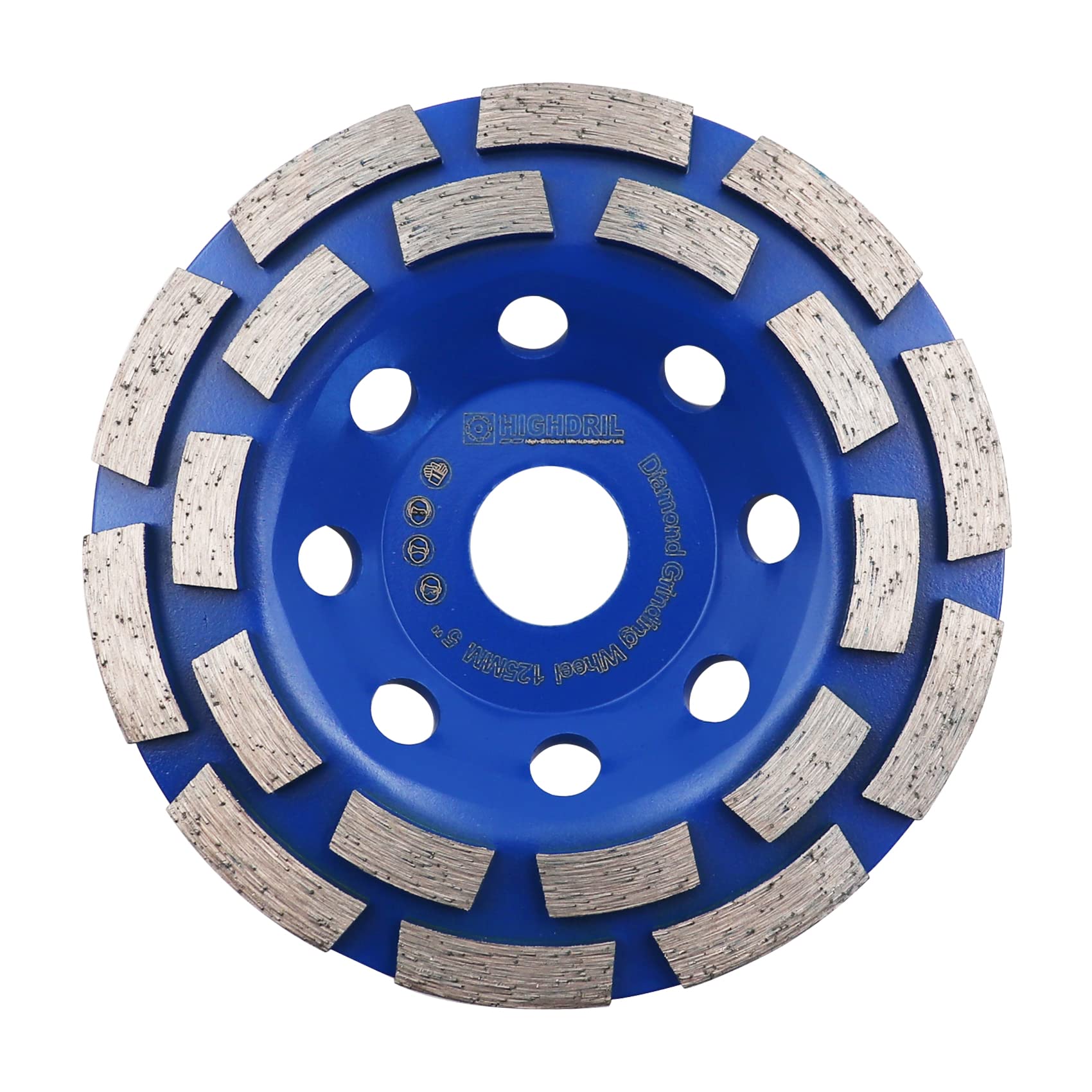 Diamant Schleiftopf,HIGHDRIL 125MM Turbo Diamanttopfschleifer Schleifscheibe für Beton Mauerwerk Granit Marmor Naturstein