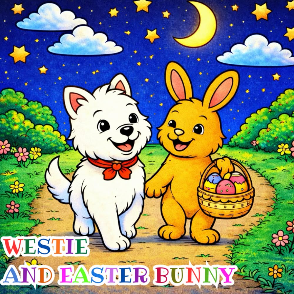 westie and easter bunny: Easter Coloring Book for Kids Ages 4–8
