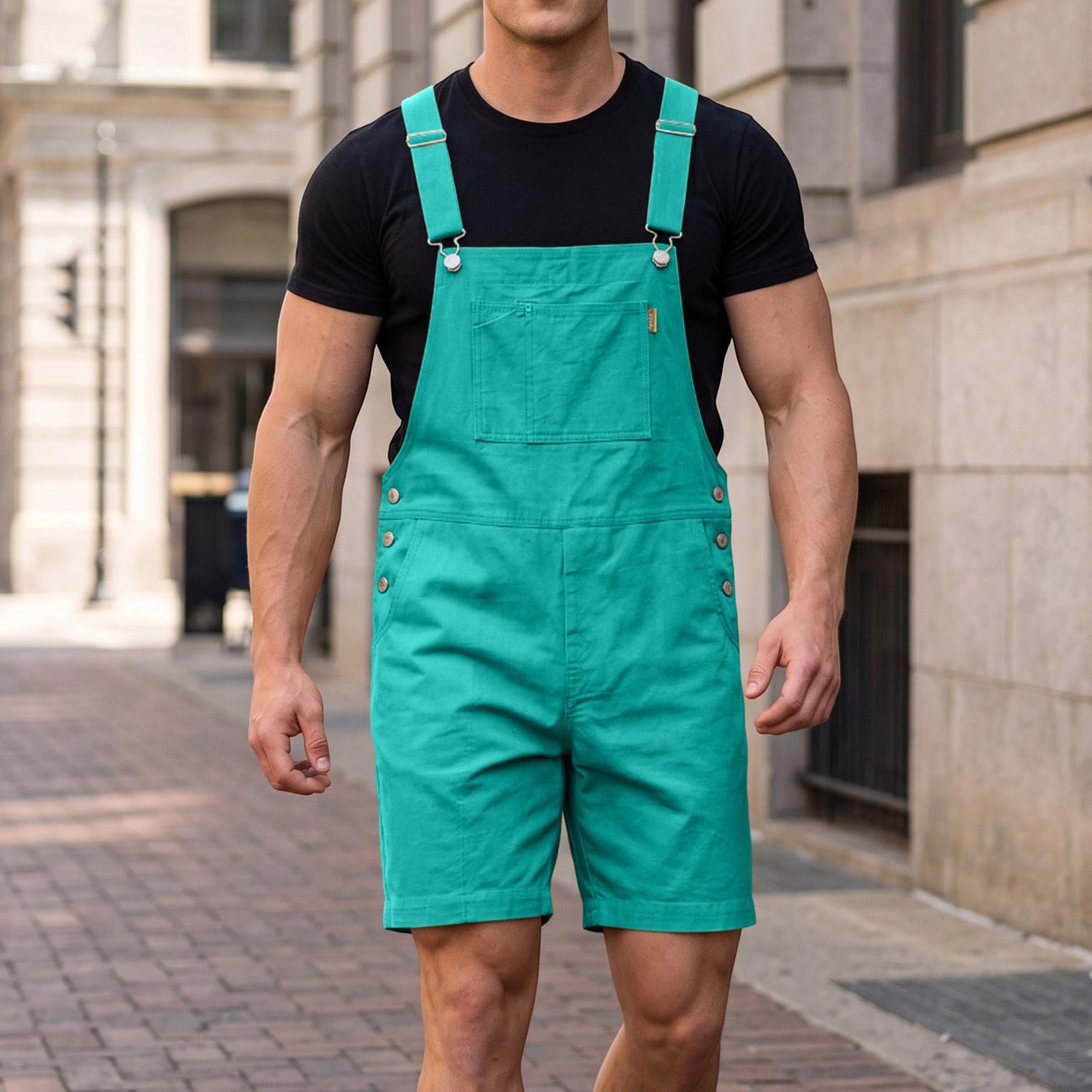 Generisch Tuta estiva per attività all'aria aperta con stampa grafica da uomo, pantaloncini casual, ideale per vacanze patriottiche e tutti i giorni