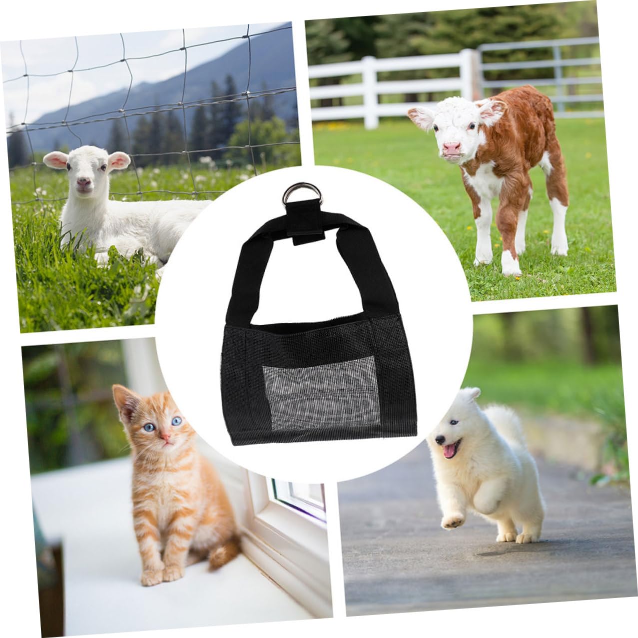 SHERCHPRY Imbracatura Pesatura Bestiame in Nylon Nero 2 Pezzi per Vitelli Ragazzo Ragazza e Piccoli Animali Facile da Usare Resistente e Non Si Deforma