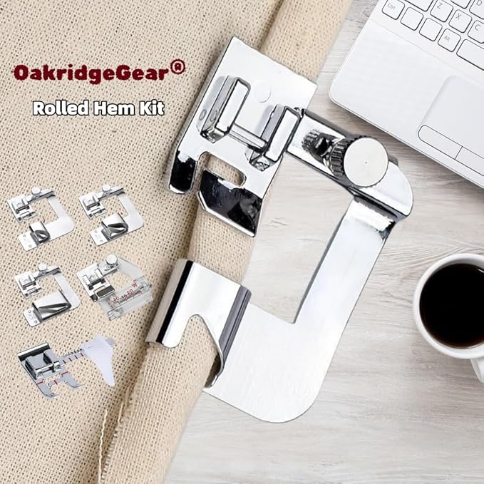 Kit de Pie Prensatela de Dobladillo Ancho 5 Piezas para Máquinas de Coser miniatura 2