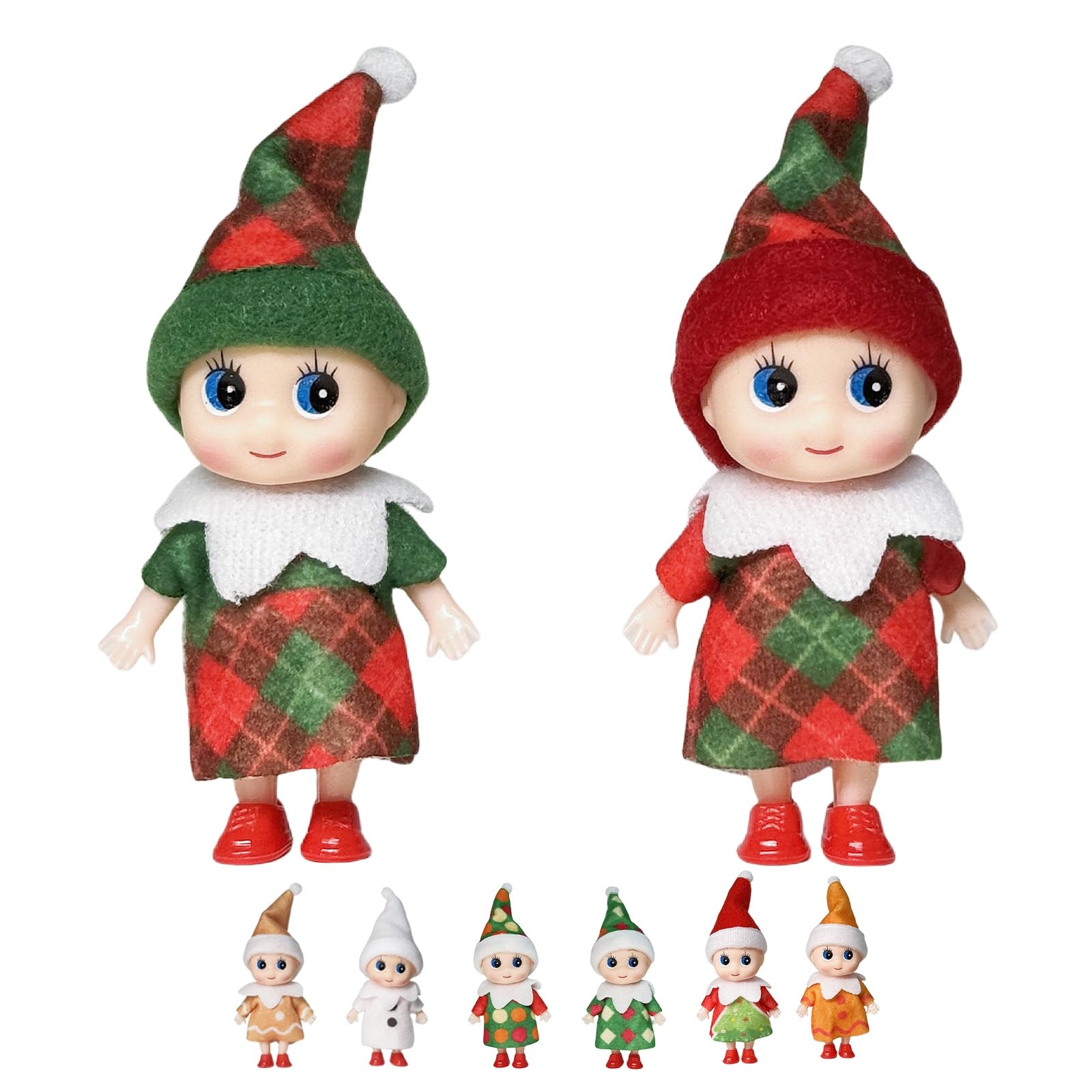 Mini Elf Baby Doll for Christmas Decor,Tiny Elf Doll Christmas Baby Elf Doll for Kids,Baby Elves Dolls Novelty Toy Xmas Tradition Accessories Shelf Doll for Xmas Gift Advent Calendar Stocking Stuffers